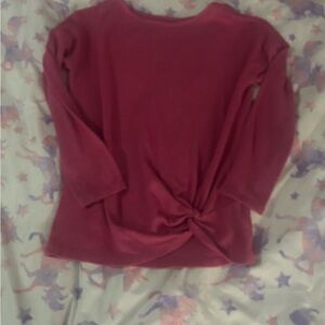 Kids girl Pink Long Sleeve Knotted Top size 6-6x